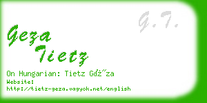 geza tietz business card